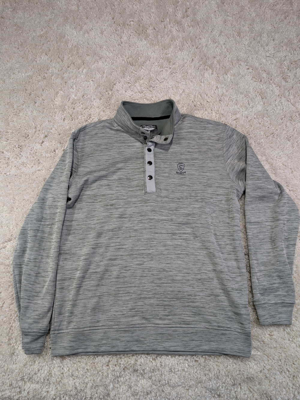 Men's Gray Long-Sleeve Quarter-Button - Scioto